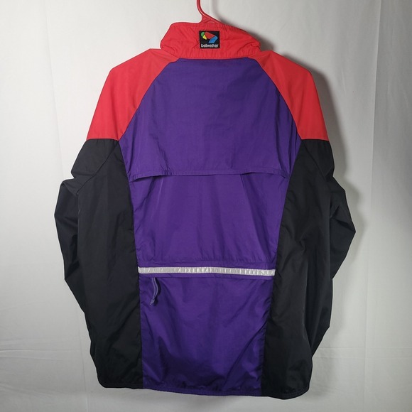 Vintage 90s Bellwether Color Block Windbreaker Cycling Jacket Large Purple Red B - Picture 6 of 8